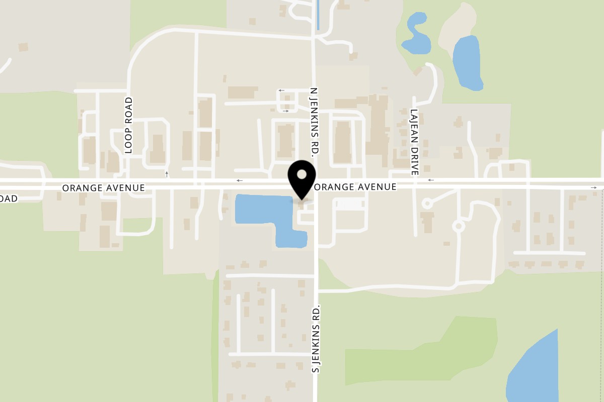 Map showing the location of El Mas Chingon Bar & Grill on 5701 Orange Ave in Fort Pierce
